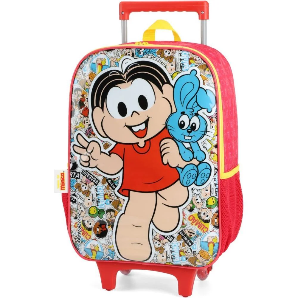 MOCHILA INFANTIL COM RODINHA T. DA MONICA G VERMELHA LUXCEL (UNIDADE) - imagem 4