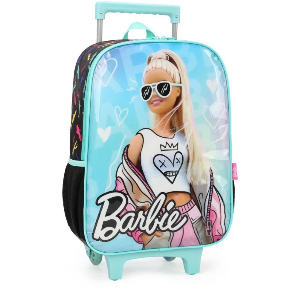 MOCHILA INFANTIL COM RODINHA BARBIE G VERDE LUXCEL (UNIDADE) - imagem 2