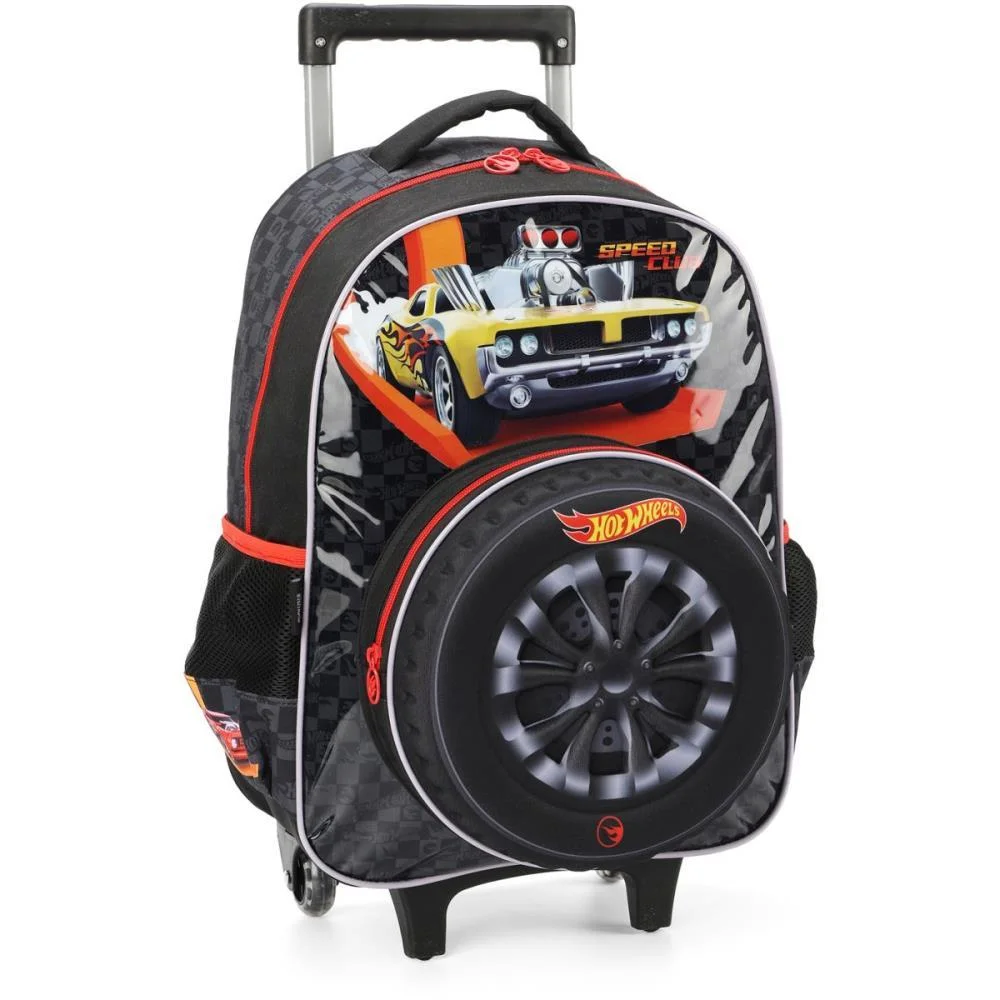 MOCHILA INFANTIL COM RODINHA HOT WHEELS G PRETA LUXCEL (UNIDADE) - imagem 3