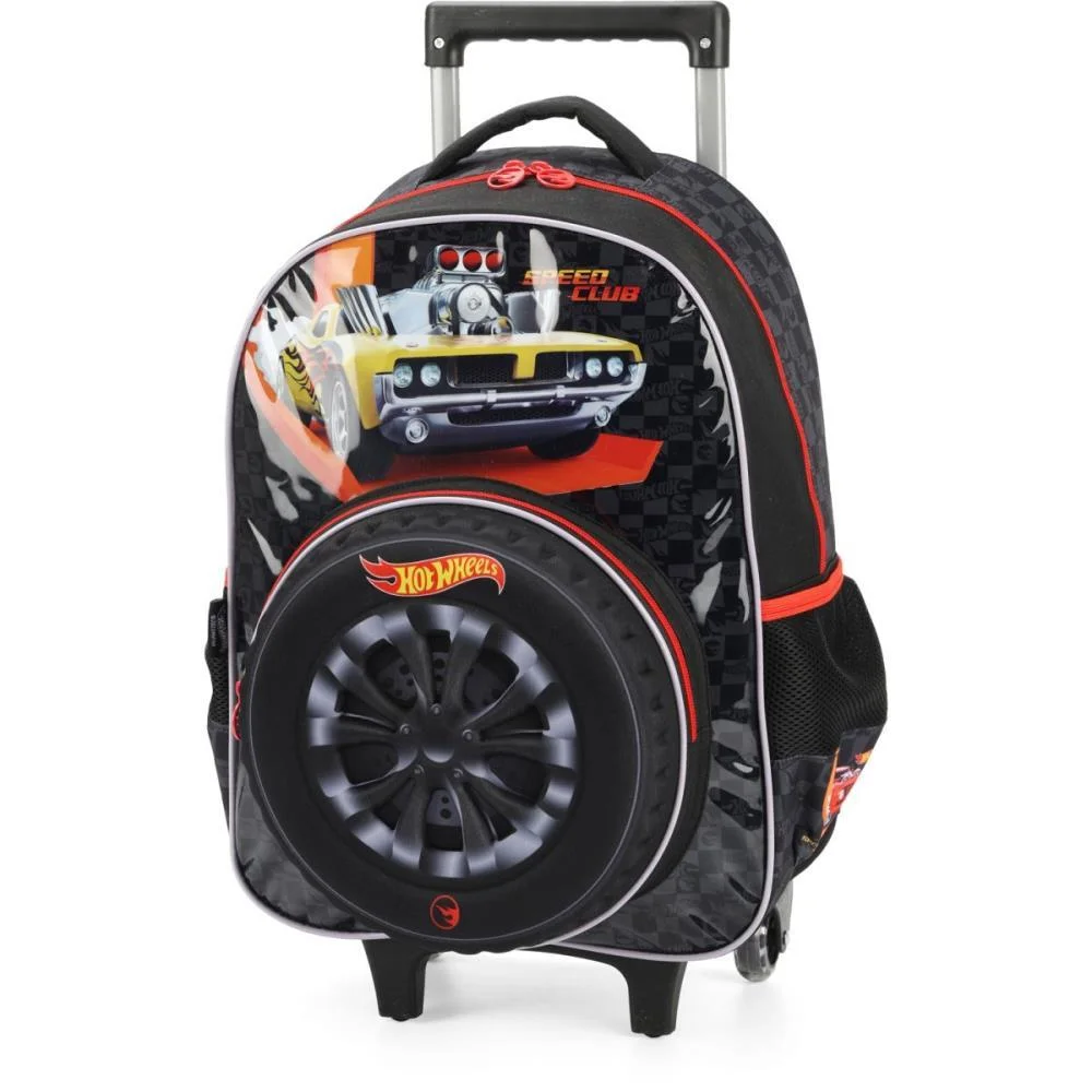 MOCHILA INFANTIL COM RODINHA HOT WHEELS G PRETA LUXCEL (UNIDADE) - imagem 4