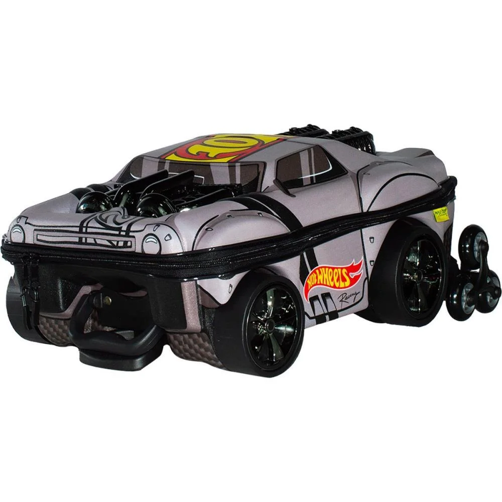 MOCHILA INFANTIL COM RODINHA HOTWHEELS NIGHT SHIFTER CINZA MAXTOY (UNIDADE) - imagem 8