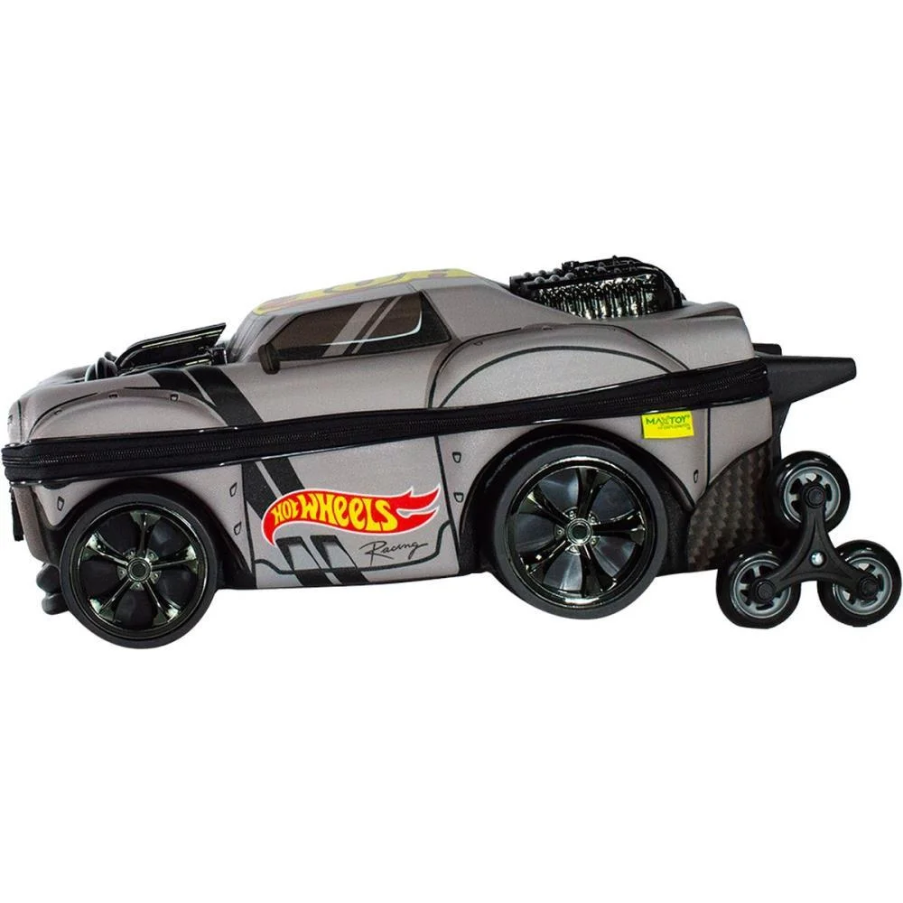 MOCHILA INFANTIL COM RODINHA HOTWHEELS NIGHT SHIFTER CINZA MAXTOY (UNIDADE) - imagem 10