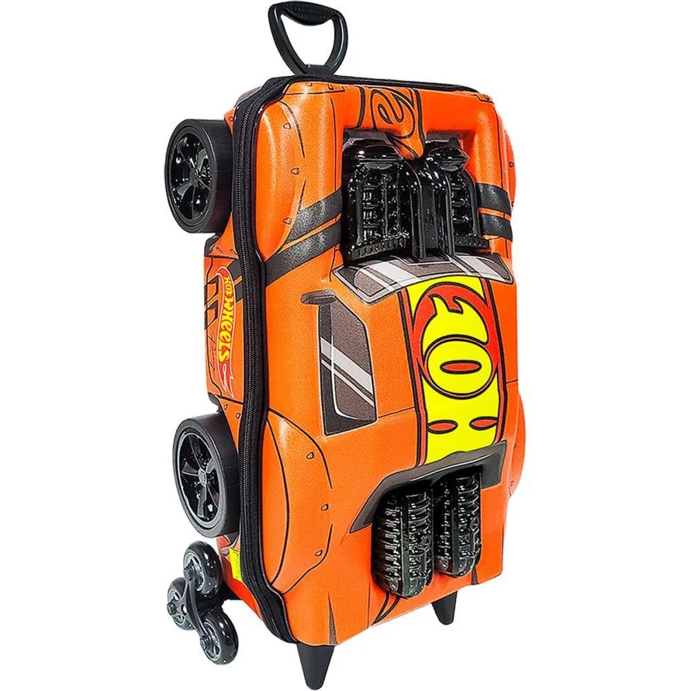 MOCHILA INFANTIL COM RODINHA HOTWHEELS NIGHT SHIFTER LARANJ MAXTOY (UNIDADE) - imagem 5