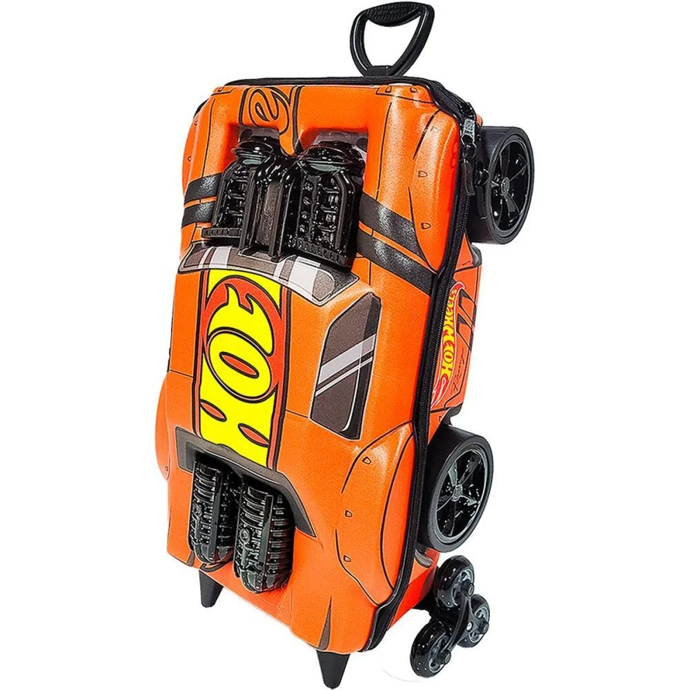 MOCHILA INFANTIL COM RODINHA HOTWHEELS NIGHT SHIFTER LARANJ MAXTOY (UNIDADE) - imagem 6
