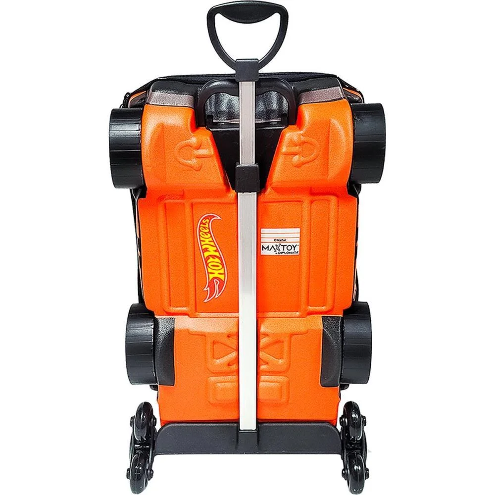 MOCHILA INFANTIL COM RODINHA HOTWHEELS NIGHT SHIFTER LARANJ MAXTOY (UNIDADE) - imagem 9