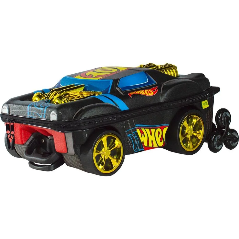 MOCHILA INFANTIL COM RODINHA HOT WHEELS NIGHT SHIFTER PRETO MAXTOY (UNIDADE) - imagem 4