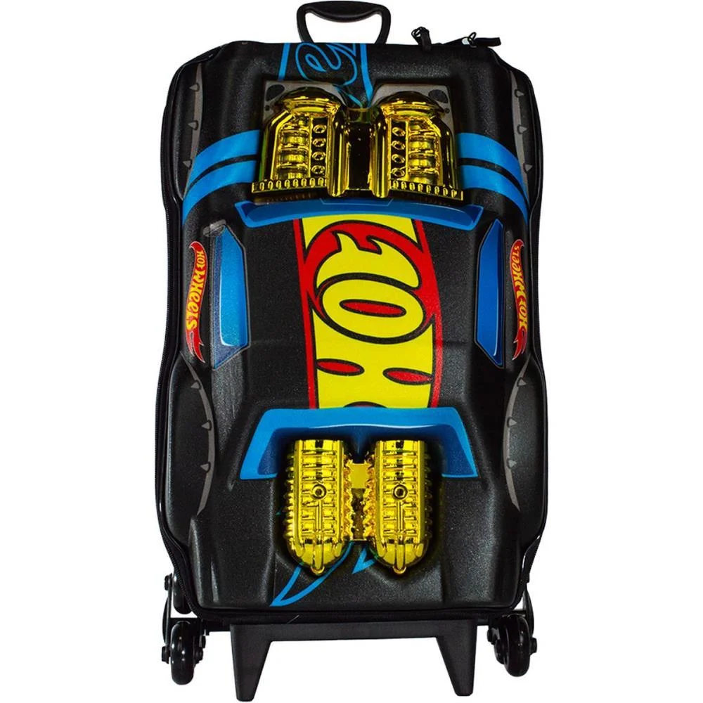 MOCHILA INFANTIL COM RODINHA HOT WHEELS NIGHT SHIFTER PRETO MAXTOY (UNIDADE) - imagem 5