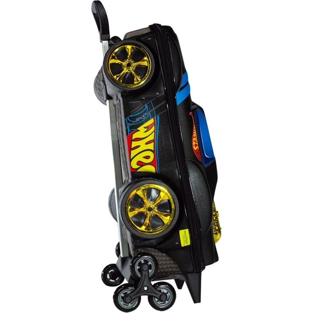 MOCHILA INFANTIL COM RODINHA HOT WHEELS NIGHT SHIFTER PRETO MAXTOY (UNIDADE) - imagem 6