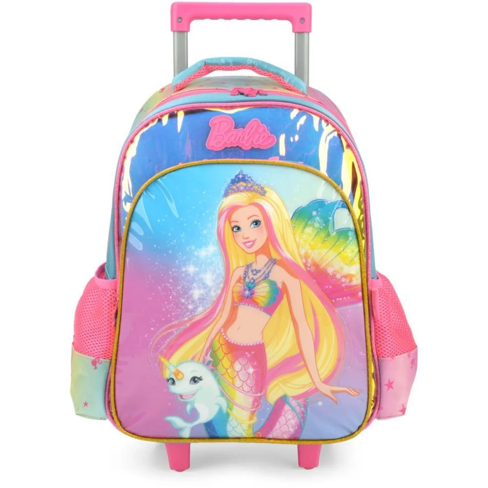 MOCHILA INFANTIL COM RODINHA BARBIE GD VD LUXCEL (UNIDADE) - imagem 3
