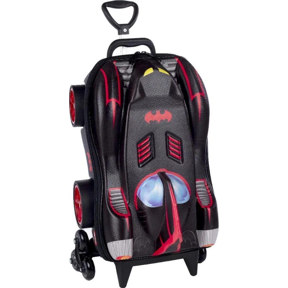 MOCHILA INFANTIL COM RODINHA BATMAN CHROME WHEELS MAXTOY (UNIDADE) - imagem 4