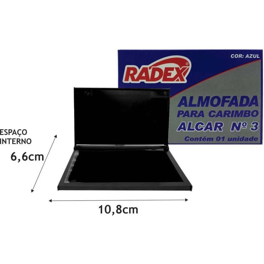 ALMOFADA CARIMBO N.3 AZUL RADEX (UNIDADE) - imagem 3