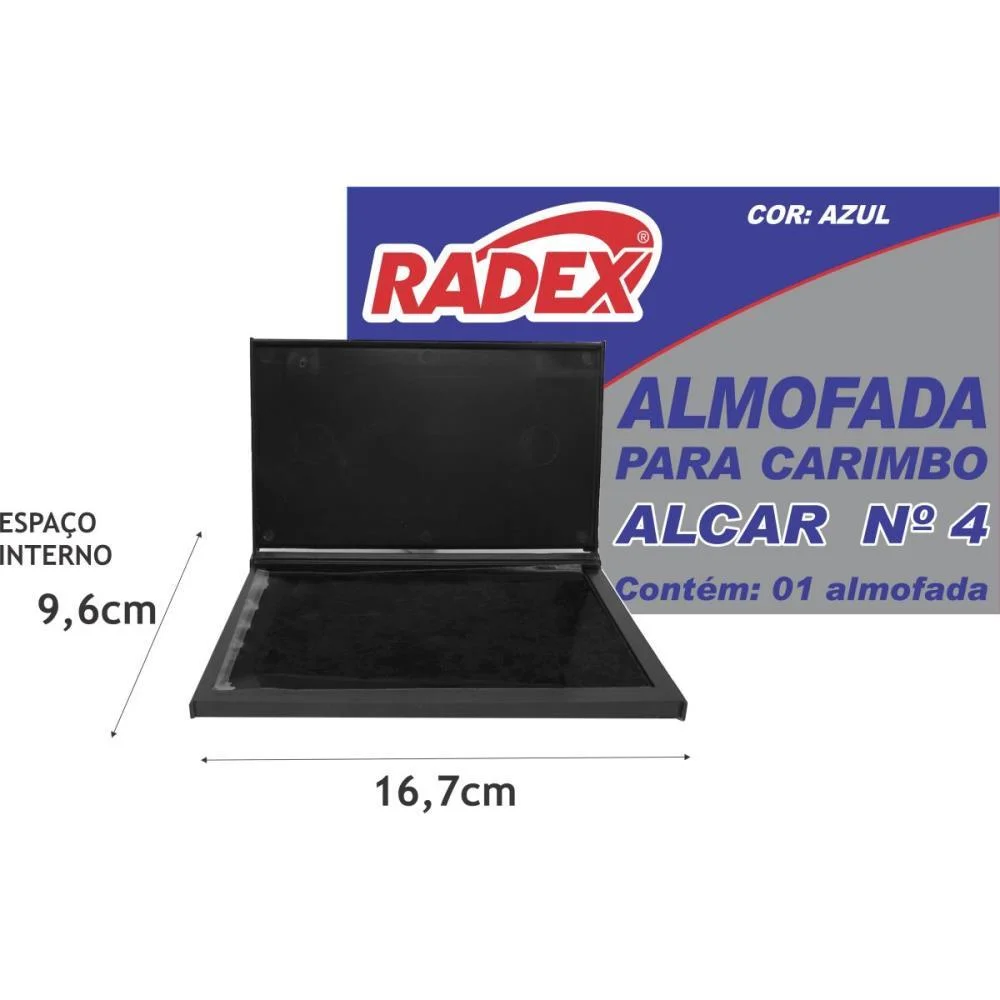 ALMOFADA CARIMBO N.4 AZUL RADEX (UNIDADE) - imagem 3