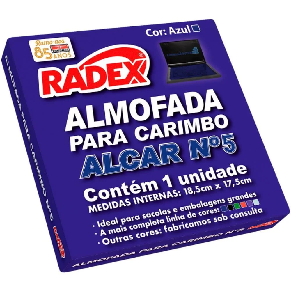 ALMOFADA CARIMBO N.5 AZUL RADEX (UNIDADE) - imagem 3