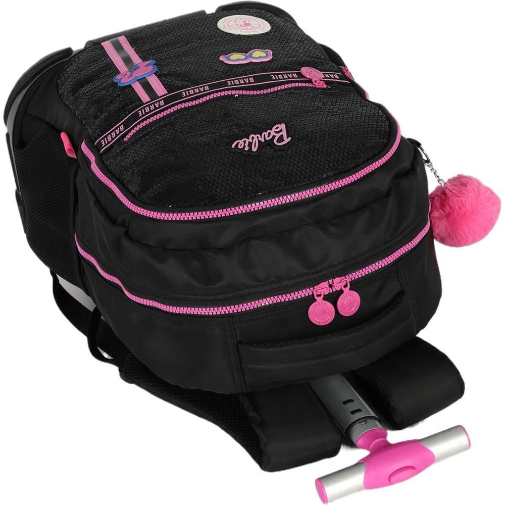 MOCHILA COM RODINHA BARBIE PRETO G C/PAETE LUXCEL (UNIDADE) - imagem 8