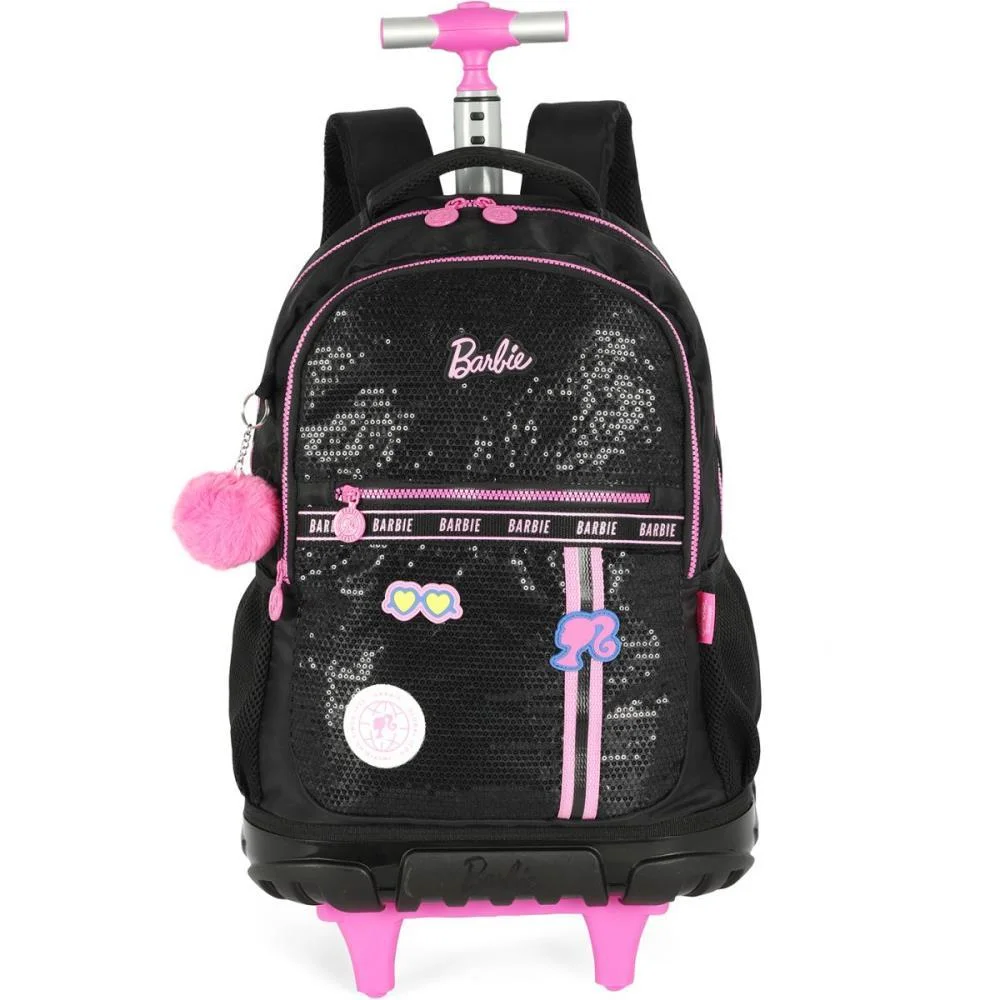 MOCHILA COM RODINHA BARBIE PRETO G C/PAETE LUXCEL (UNIDADE) - imagem 10
