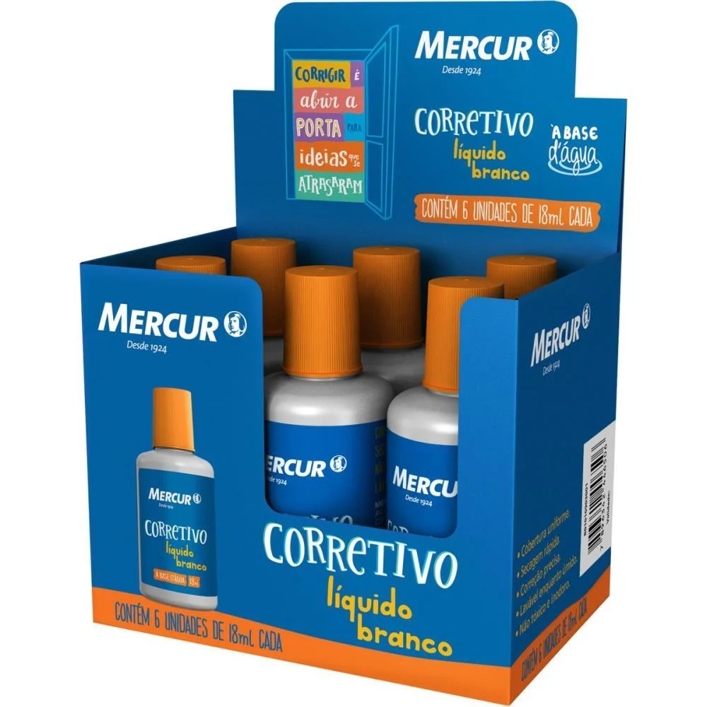 CORRETIVO 18ML BRANCO MERCUR (CX.C/06) - imagem 3