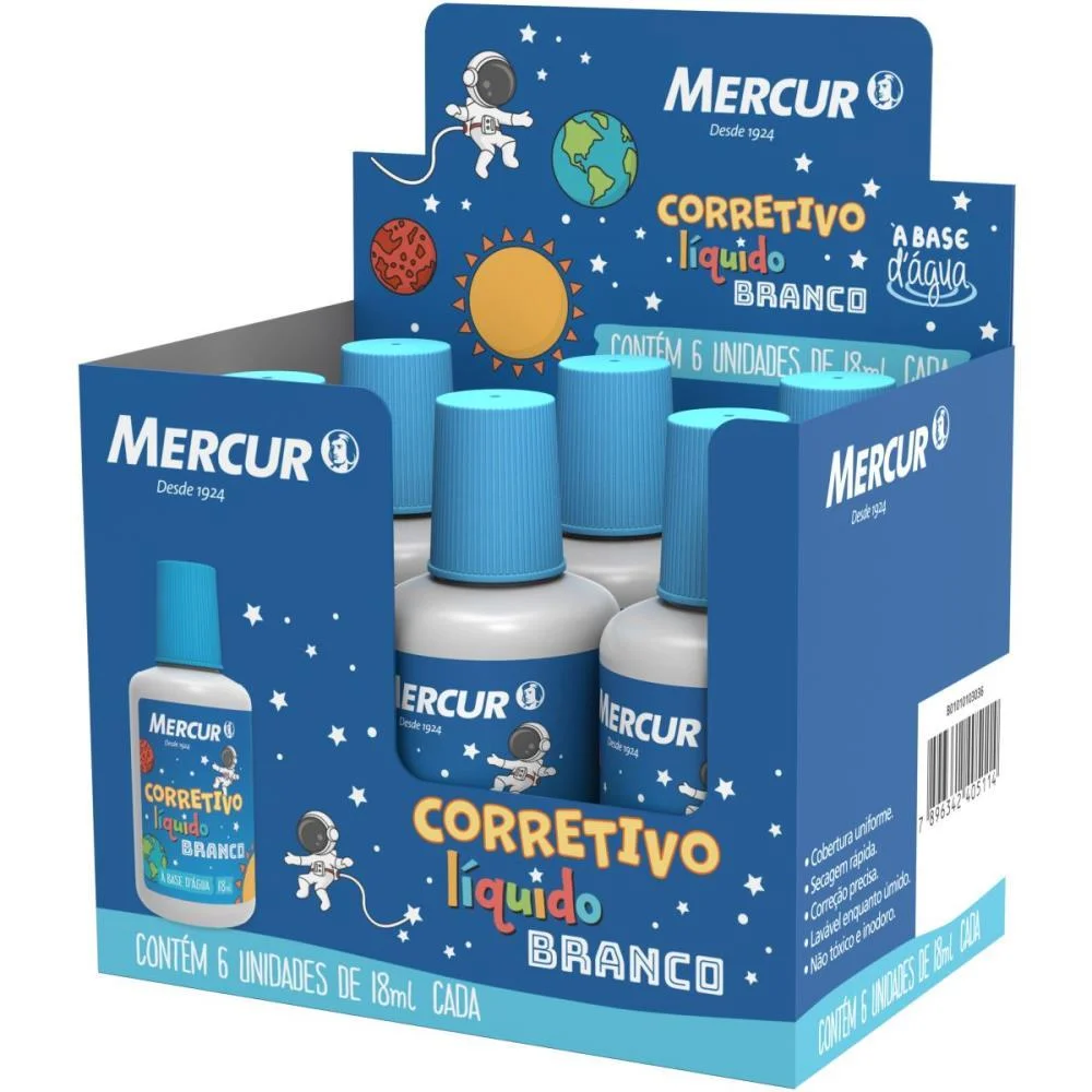 CORRETIVO 18ML BRANCO SISTEMA SOLAR MERCUR (CX.C/06) - imagem 3
