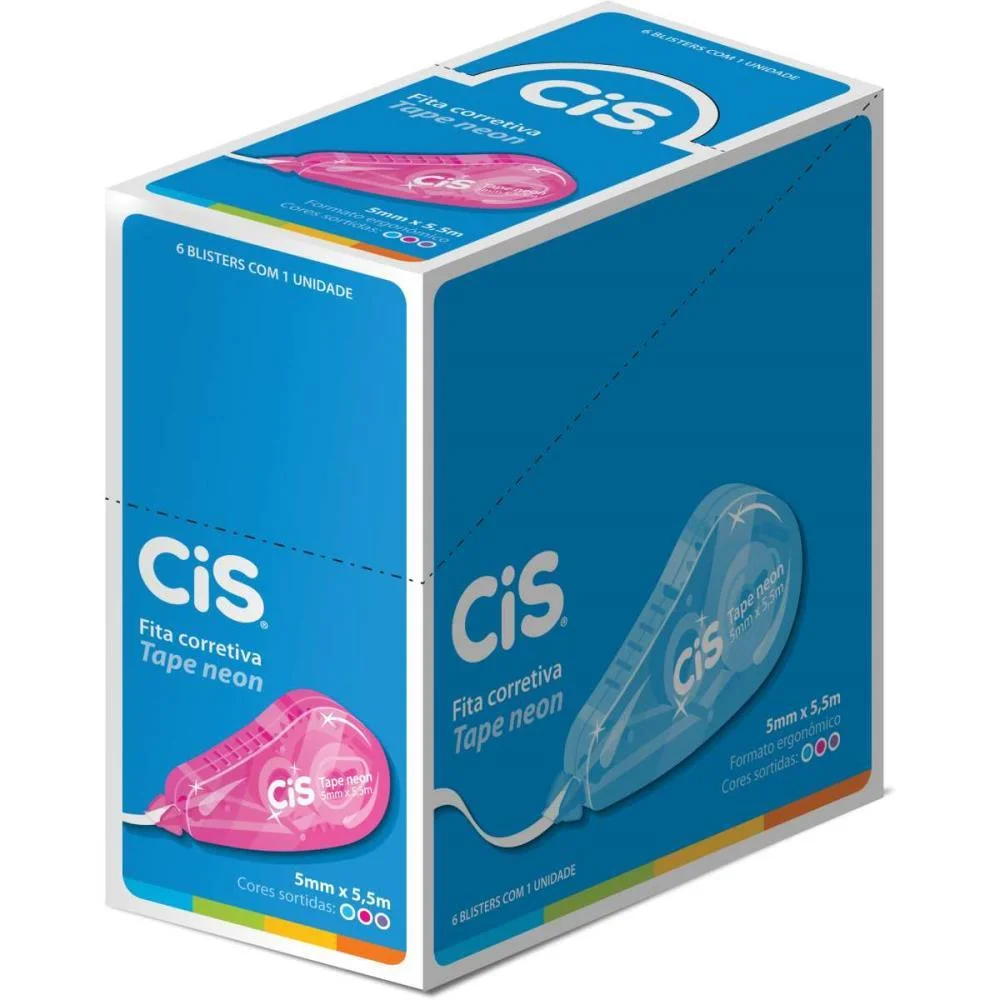 CORRETIVO EM FITA CIS TAPE 5,5M NEON SERTIC (CX.C/06) - imagem 4