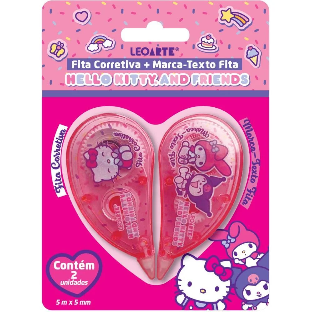 CORRETIVO EM FITA HELLO KITTY + MARCA TEXTO LEONORA (BL.C/02) - imagem 2
