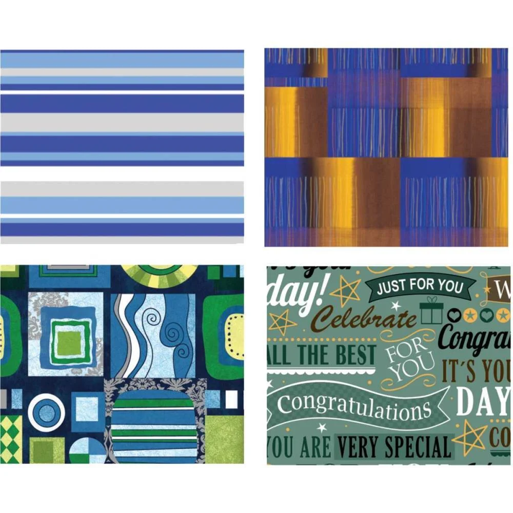 PAPEL PRESENTE 50X60CM COUCHE LINHA DIAMANTE MASCULINO 4MOD. V.M.P. (PCT.C/40) - imagem 3