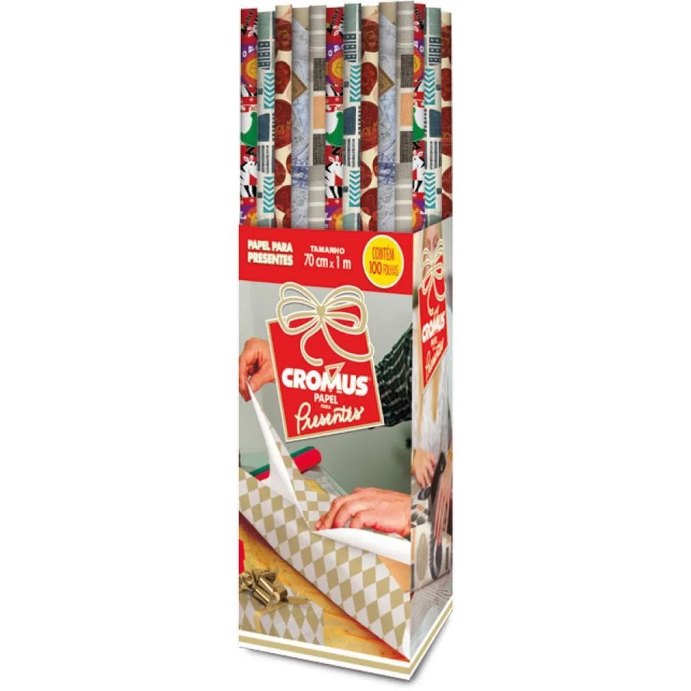 PAPEL PRESENTE 100X70CM. SORTIDO CROMUS (DP.C/100) - imagem 3