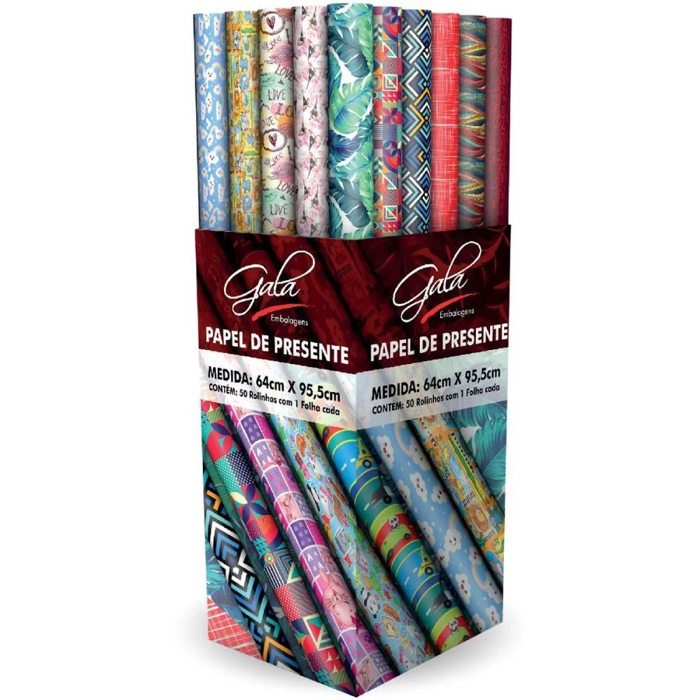 PAPEL PRESENTE 64X95,5CM CASUAL BRILHO C/1F GALA EMBALAGENS (DP.C/50) - imagem 4