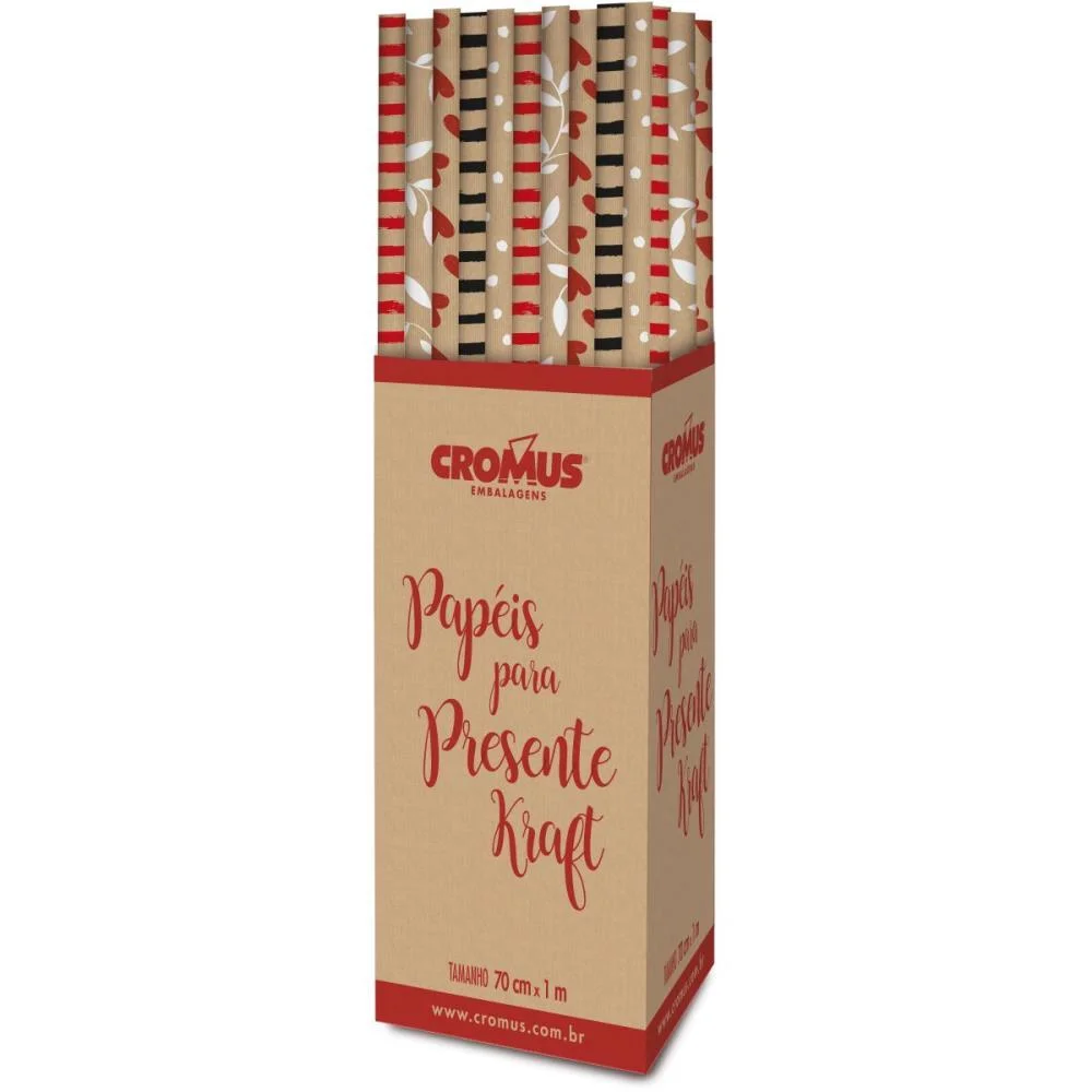 PAPEL PRESENTE 100X70CM. KRAFT DECORADO (S) CROMUS (DP.C/100) - imagem 2