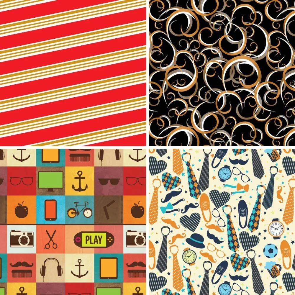 PAPEL PRESENTE 50X60CM COUCHE FANTASIA MASCULINO II 4MOD.(S) GESSELE (PCT.C/40) - imagem 3