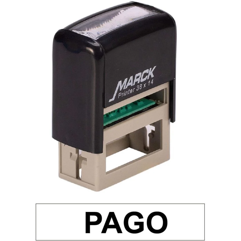 CARIMBO AUTOENTINTADO PAGO PADRAO AUTOM.38X14MM PT CARBRINK (UNIDADE) - imagem 2