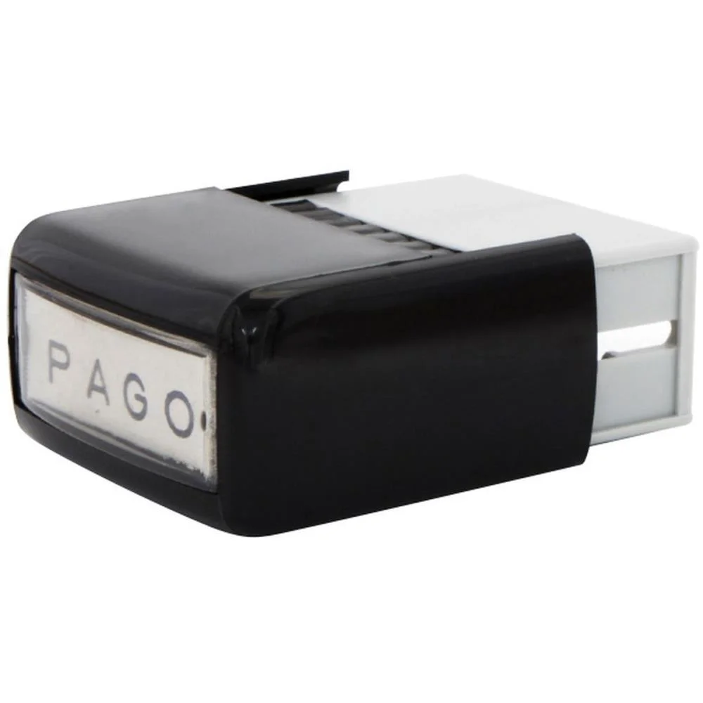 CARIMBO AUTOENTINTADO PAGO PADRAO AUTOM.38X14MM PT CARBRINK (UNIDADE) - imagem 3