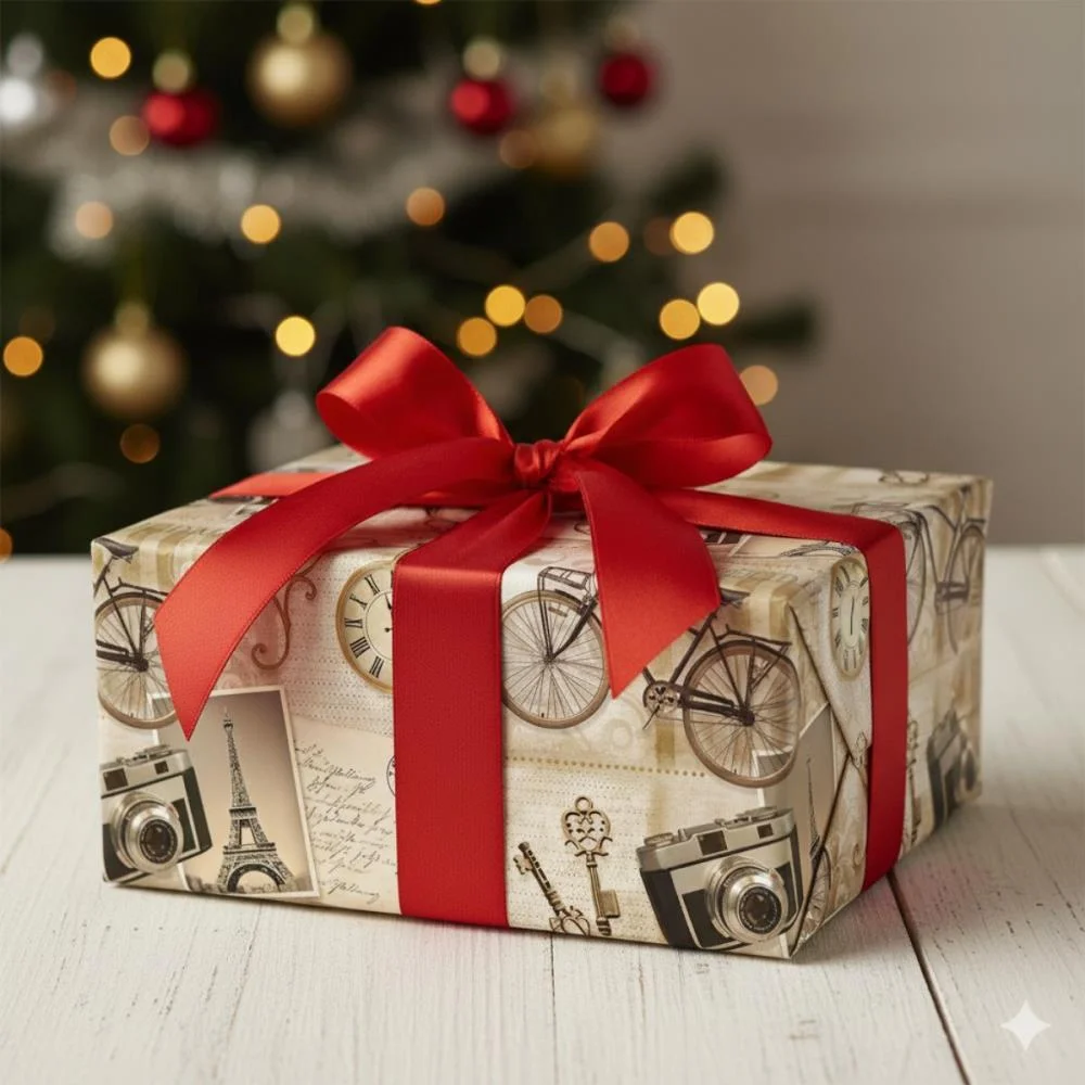 PAPEL PRESENTE BOBINA COUCHE 60CM. MOD.245 VINTAGE GESSELE (BO-100MTS) - imagem 3