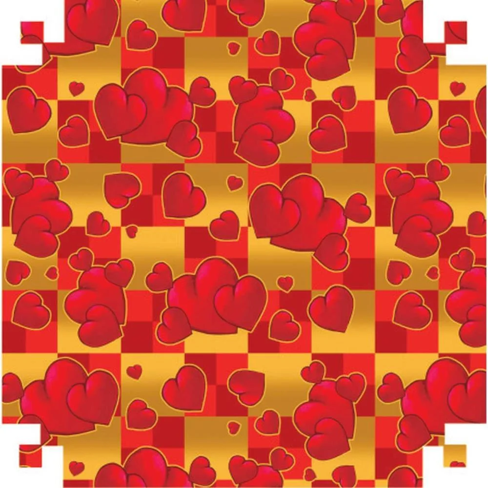 PAPEL PRESENTE BOBINA COUCHE 40CM.MOD 235 CORACAO VM/OURO V.M.P. (BO-100MTS) - imagem 2