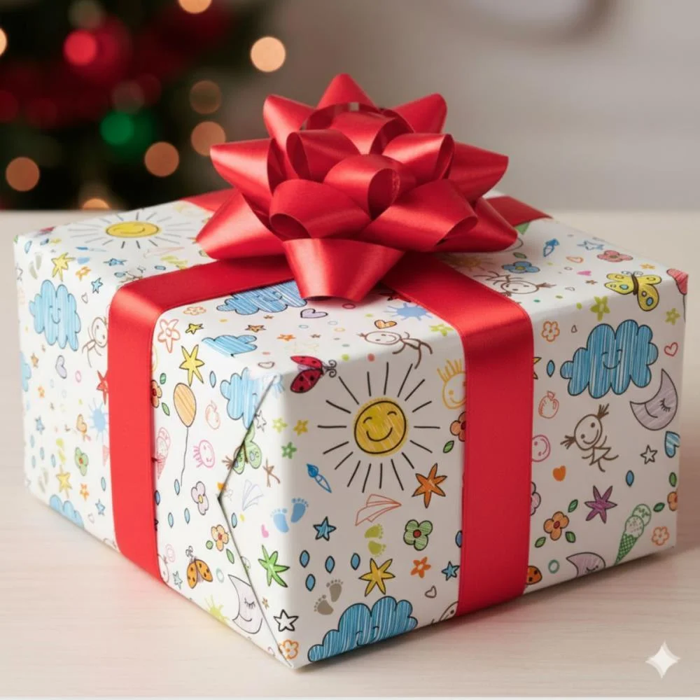 PAPEL PRESENTE BOBINA COUCHE 60CM. MOD.154 RISCOS E RABISCO GESSELE (BO-100MTS) - imagem 3