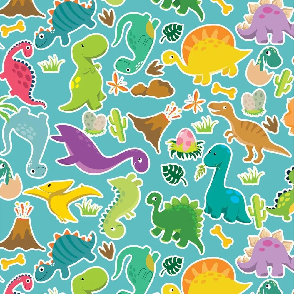 PAPEL PRESENTE BOBINA COUCHE 60CM. MOD.142 DINOSSAUROS GESSELE (BO-100MTS) - imagem 5
