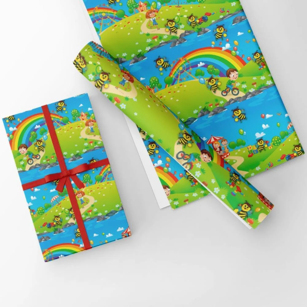 PAPEL PRESENTE BOBINA COUCHE 60CM. MOD.136 ABELHINHA GESSELE (BO-100MTS) - imagem 4