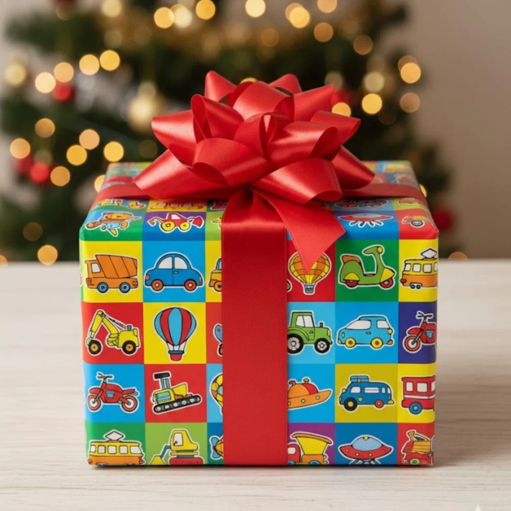 PAPEL PRESENTE BOBINA COUCHE 60CM. MOD.124 BRINQUEDOS GESSELE (BO-100MTS) - imagem 3