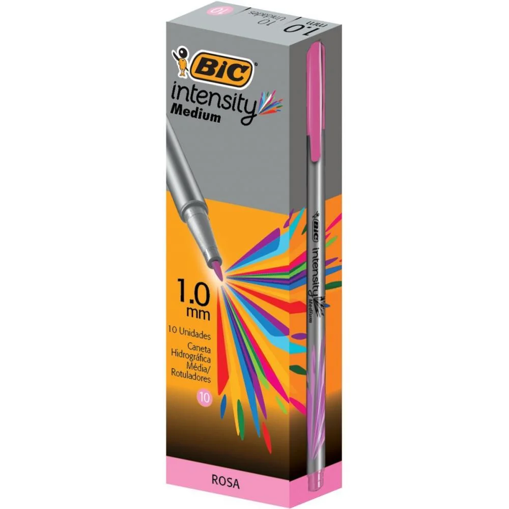 CANETA COM PONTA POROSA INTENSITY 1.0 MM ROSA BIC (CX.C/10) - imagem 4