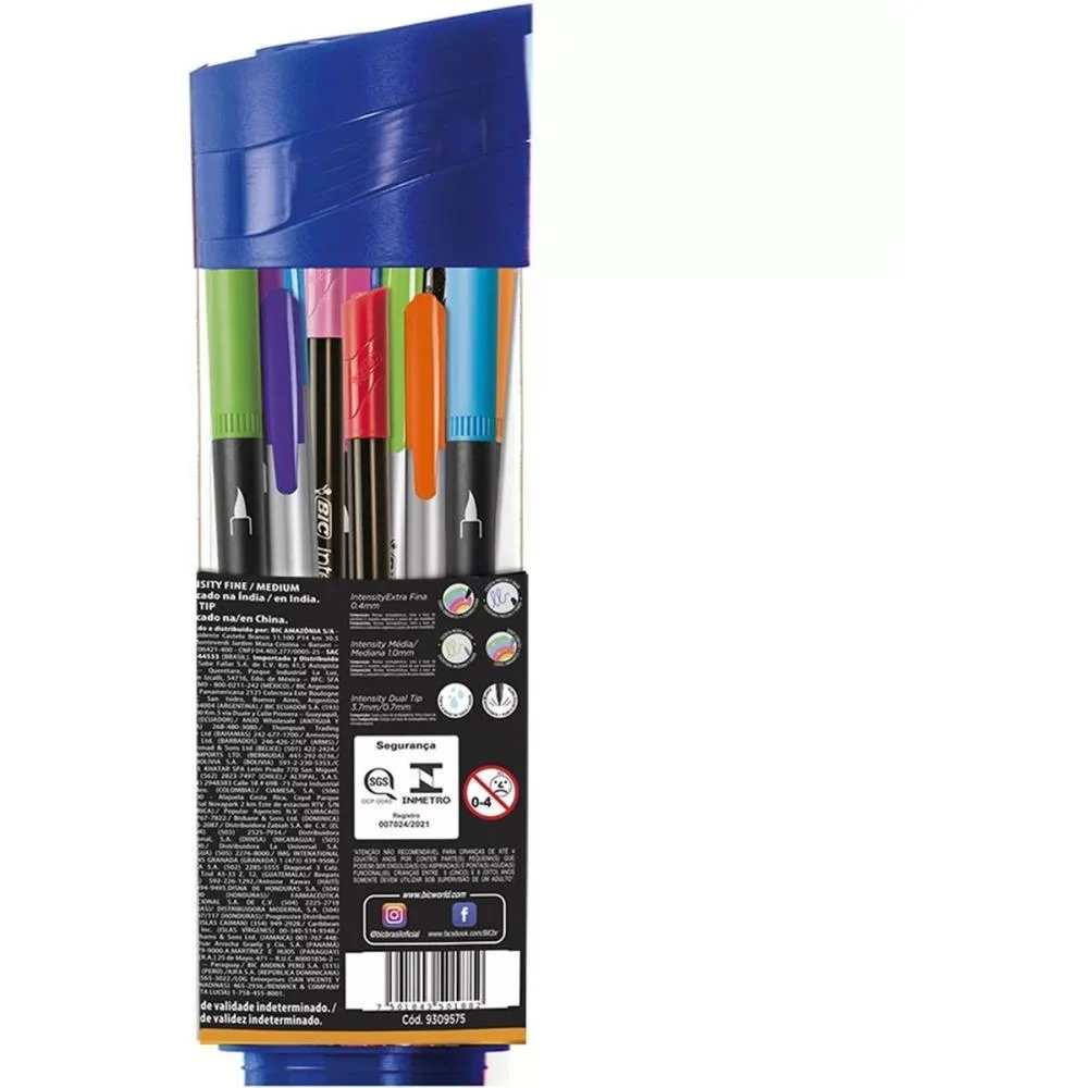 CANETA COM PONTA POROSA INTENSITY C/15 SORT. BIC (ESTOJO) - imagem 5