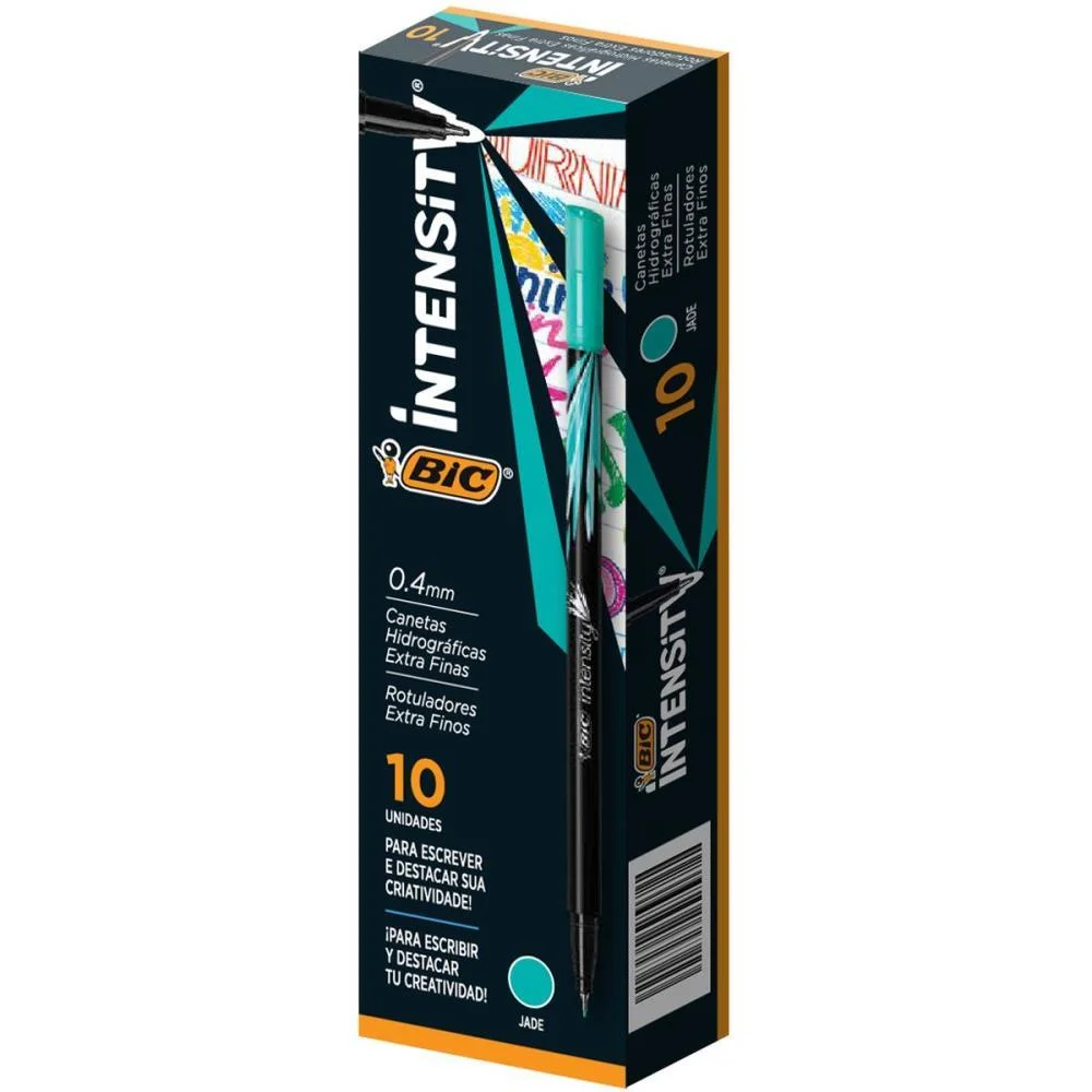 CANETA COM PONTA POROSA INTENSITY 0.4MM JADE BIC (CX.C/10) - imagem 2