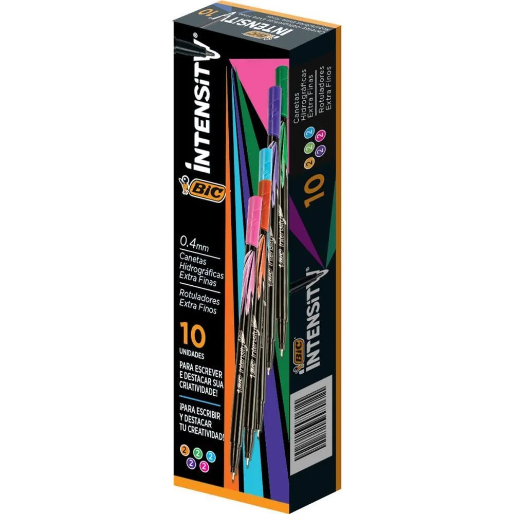 CANETA COM PONTA POROSA INTENSITY 0.4MM SORTIDAS BIC (CX.C/10) - imagem 2