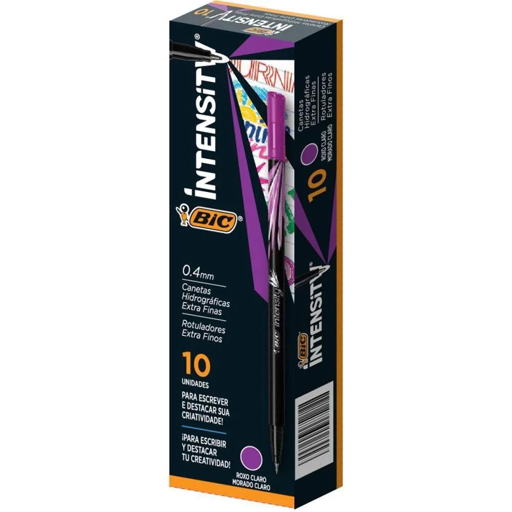 CANETA COM PONTA POROSA INTENSITY 0.4 MM VIOLETA BIC (CX.C/10) - imagem 2