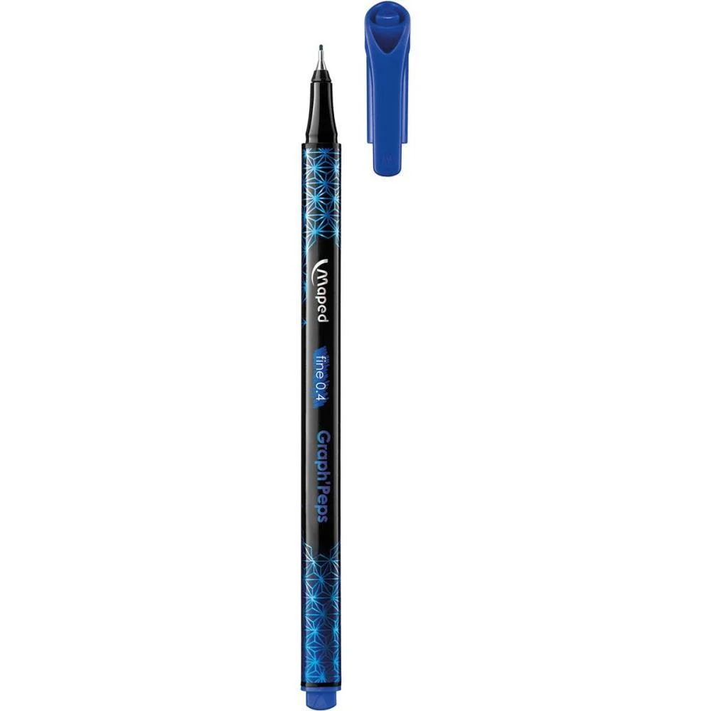 CANETA COM PONTA POROSA FINELINER GRAPHPEPS PREMIUM AZ MAPED (CX.C/12) - imagem 3