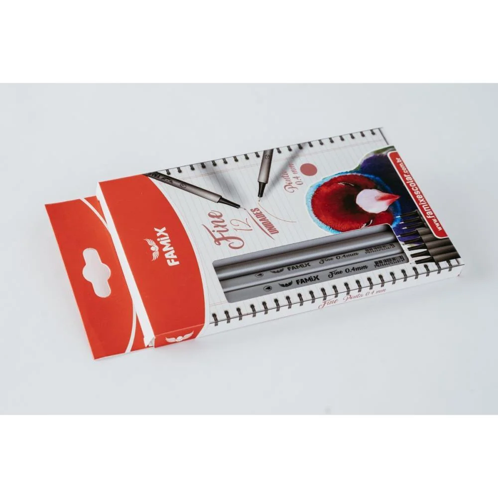 CANETA COM PONTA POROSA FINE 0.4MM ROSA FAMIX (BL.C/12) - imagem 4