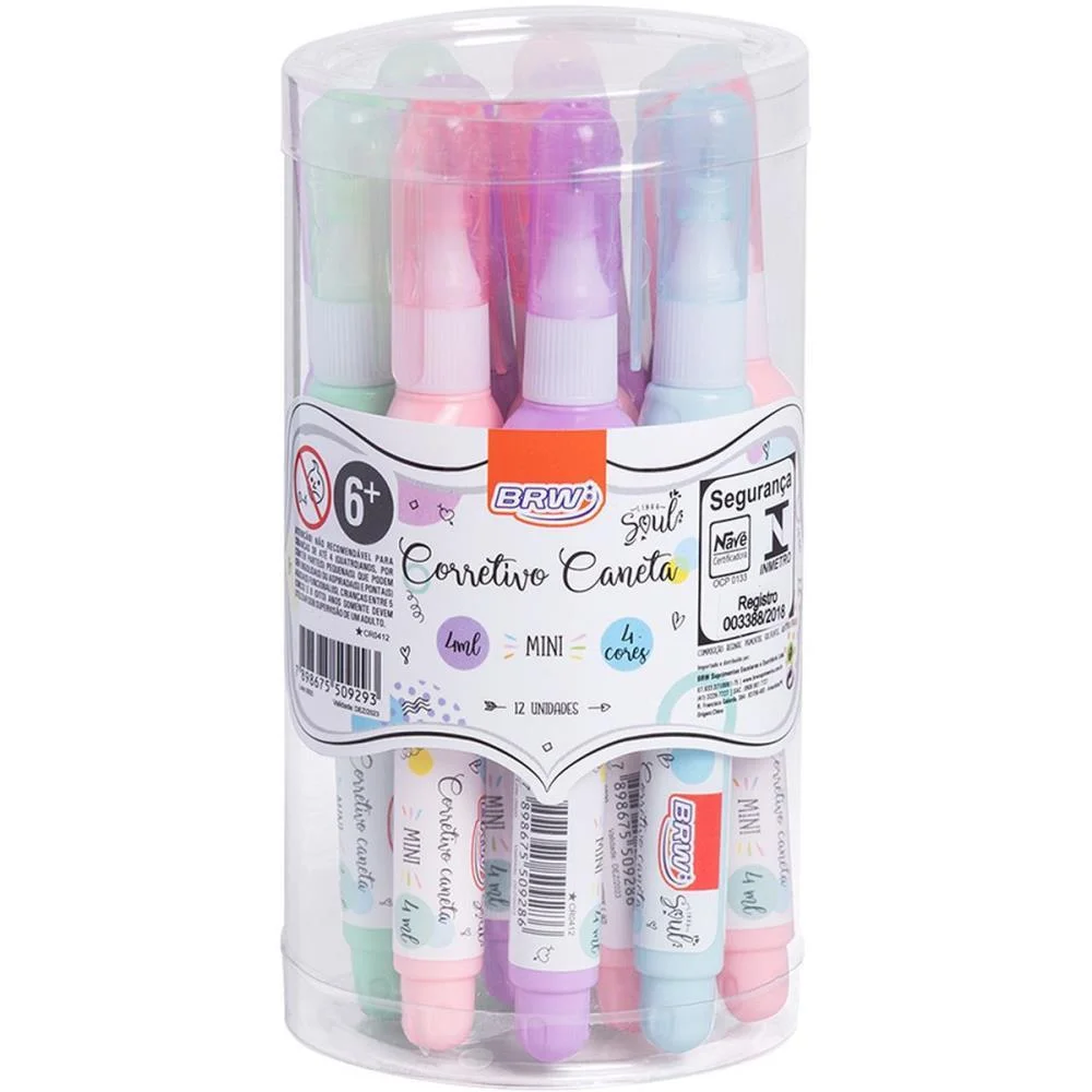 CANETA CORRETIVA 4ML SOUL MINI 4CORES (S) BRW (POTE-12) - imagem 2