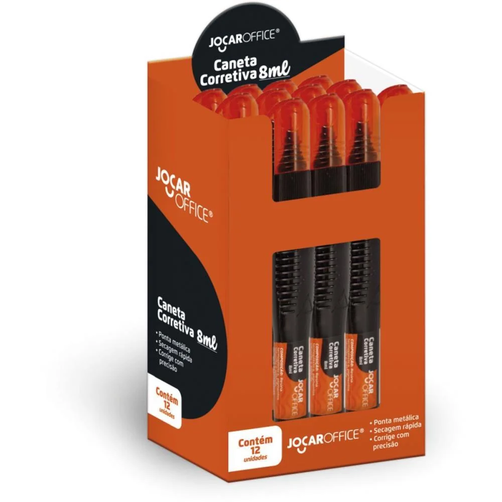 CANETA CORRETIVA JOCAR OFFICE 8ML METAL LEONORA (DP.C/12) - imagem 2