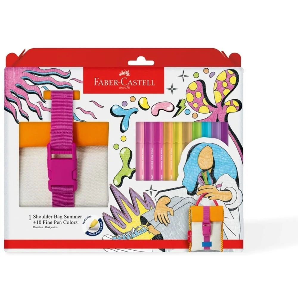 CANETA COM PONTA POROSA FINE PEN SHOULDER BAG 10 CORES FABER-CASTELL (PCT.C/02) - imagem 2