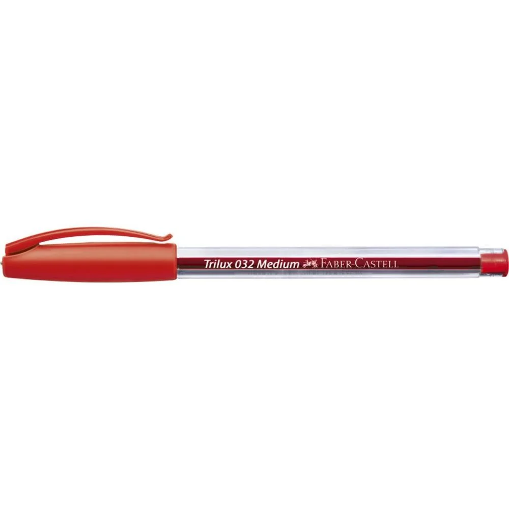 CANETA ESFEROGRAFICA TRILUX PONTA MEDIA VERMELHA FABER-CASTELL (CX.C/50) - imagem 4