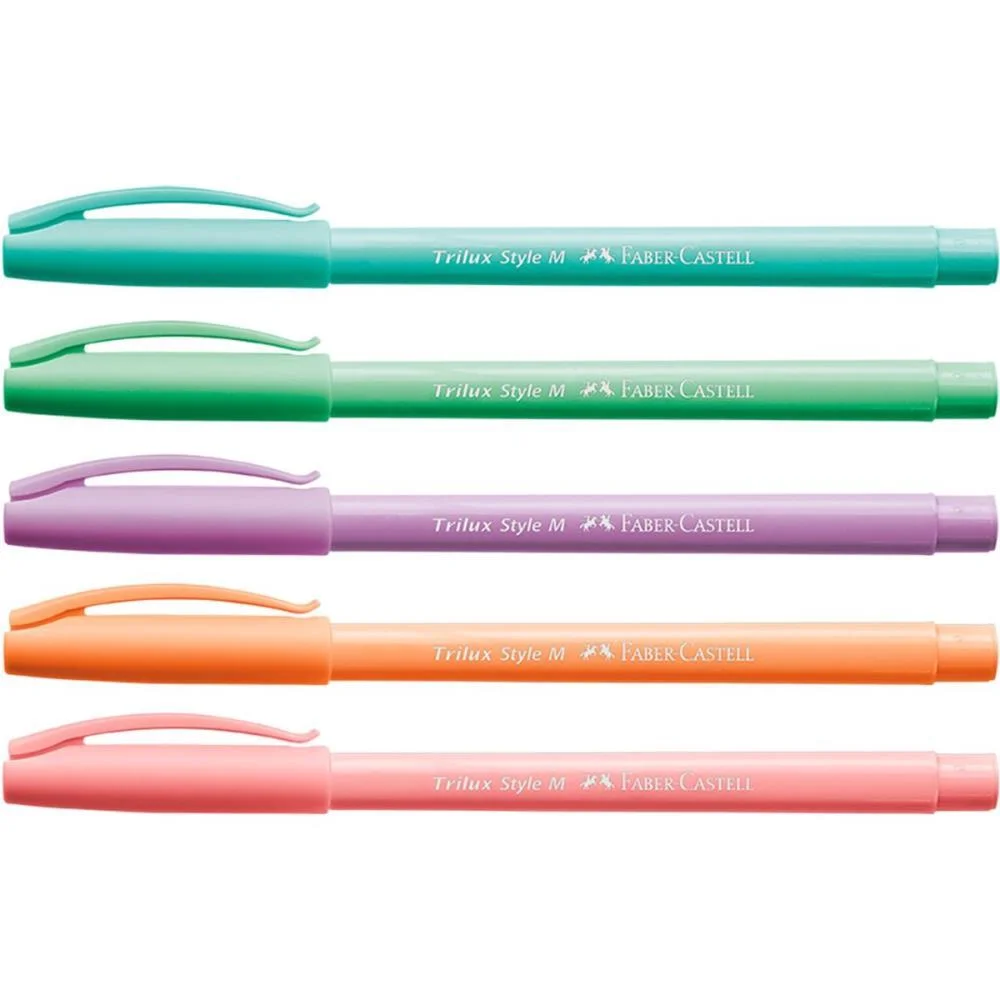 CANETA ESFEROGRAFICA TRILUX STYLE COLORS 5 CORES FABER-CASTELL (PCT.C/06) - imagem 3