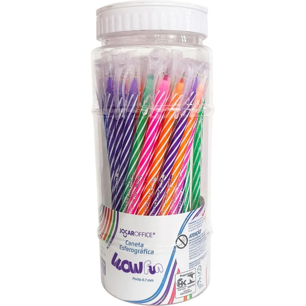 CANETA ESFEROGRAFICA WOW FUN 0.7MM 5CORES LEONORA (POTE-50) - imagem 3