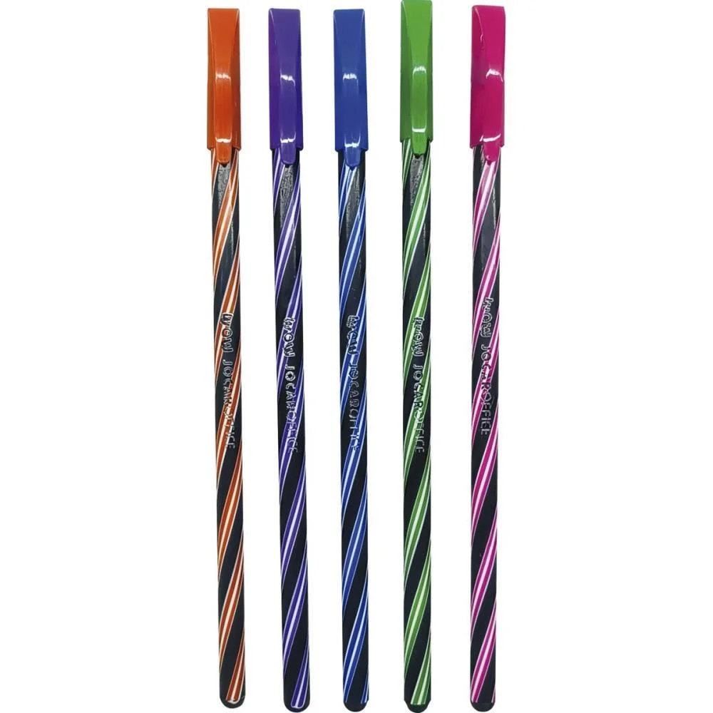 CANETA ESFEROGRAFICA WOW FUN BLACK 0.7MM 5CORES LEONORA (POTE-50) - imagem 4